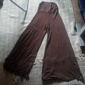 Brown loose flare tights
